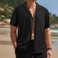thumbnail image 2 of Kaemgyyd Men's Short Sleeve Shirts Plus Size Lightweight Solid Button down Top Summer Casual Beach Vaction Tee 2025 Spring Clothes, 2 of 6