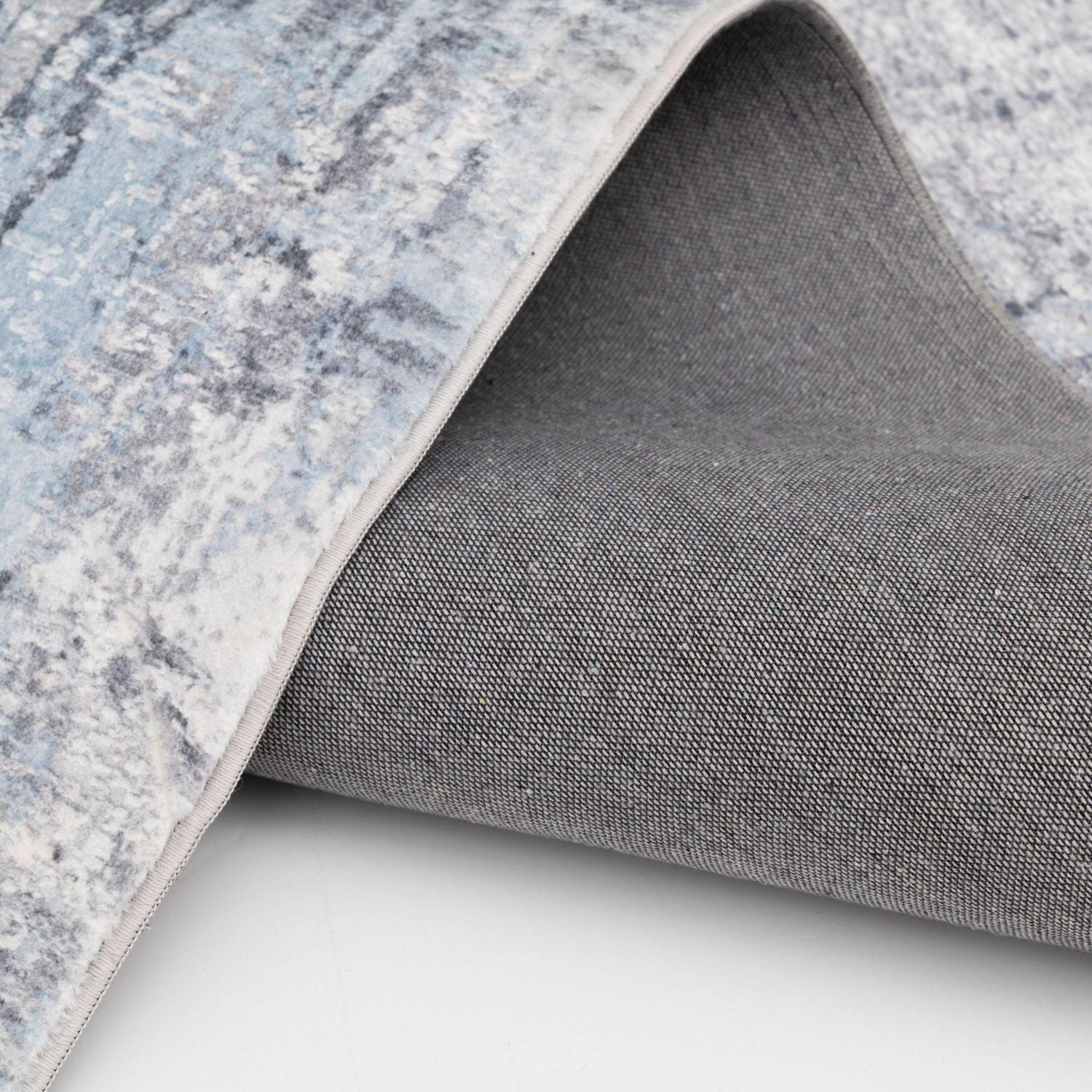 Tapis tissé bleu clair et gris clair Banburry