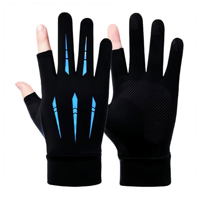 Men's Summer Fishing Gloves Ice Silk Non Slip Sun Protection Cyclings I8W6