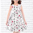 thumbnail image 2 of Yanlir Robe d'Été Sans Manches pour Filles 2025 Nouvelle Robe de Vacances à Col Rond Imprimée à la Mode pour un Port Quotidien Élégant et Confortable 4-14 Ans (Blanc, 11-12 Ans), 2 of 3