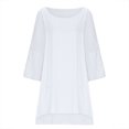 thumbnail image 4 of Timegard Hauts Grande Taille pour Femmes en Coton et Lin à Encolure Dégagée Manches 3/4 Amples Légers Décontractés, 4 of 6