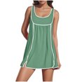thumbnail image 1 of Cinvoph Robe de Tennis d'Été pour Femmes, Athlétique, à Encolure Carrée, Sans Manches, Mini-Robe, Décontractée, pour Entraînement, Exercice, Golf, 1 of 8