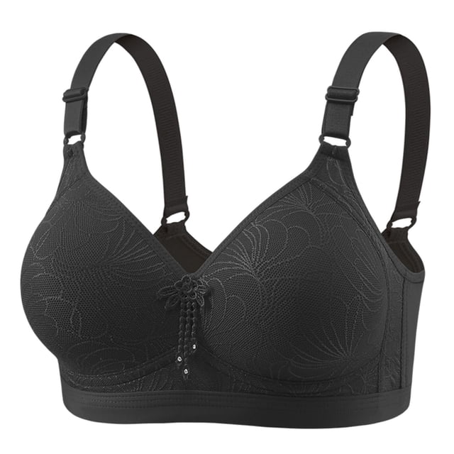 Bra For Women Front Buckle Underwear Full Coverage Padded Wireless Plus Size Thin Stretchable Tank Top Bra
