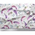 thumbnail image 3 of Soimoi Poly Georgette Fabric Flowers & Feather Printed Craft Fabric by The Yard 52 Inch Wide, 3 of 3