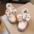 thumbnail image 4 of Stylish Girls Boots for Riding Simple Autumn and Winter - Rain Boot Bow Design Children's Leather Girls Booties Size 4 for Girls Boots for Little and Girls Mucks Rain for Girls Big Kids in, 4 of 9