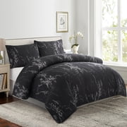 Marina Decoration Ultra Soft Silky Zipper Rich Printed Rayon from Bamboo All Season Duvet Cover Set with Pillowcases, Modern Black Marble Pattern