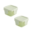 thumbnail image 1 of Oleegame 2PC Produce Storage Mini Plastic Food Storage Containers With Lids Small Airtight Containers Square School Lunch Containers For Children Leftover Food Containers Green, 1 of 4