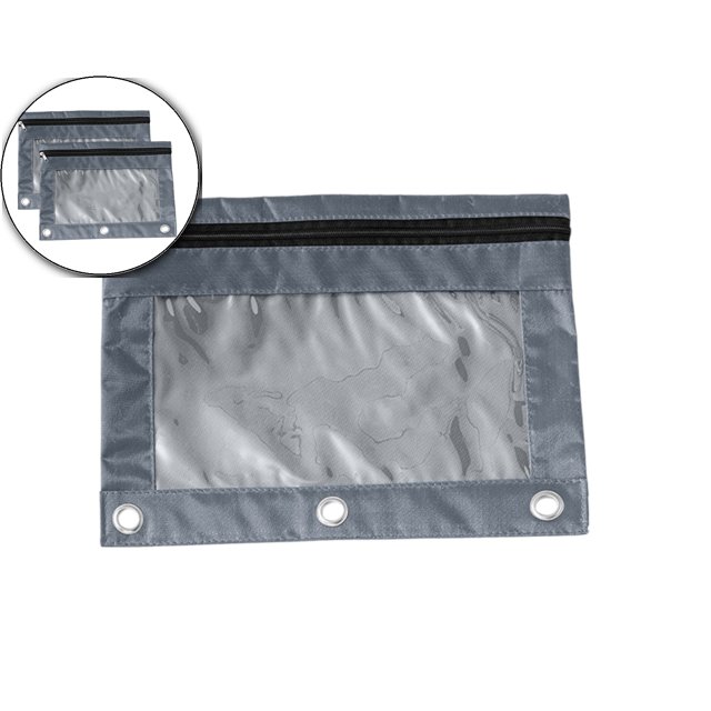Dvruxg 2 Pcs Trousse à Crayons, Trousse à Crayons Trois Trous avec Fermeture Éclair Unique, Sac de Rangement de Documents en PVC Transparent, Grande Capacité Trousse à Crayons avec Fermeture Éclair, Trousse à Crayons Transparente