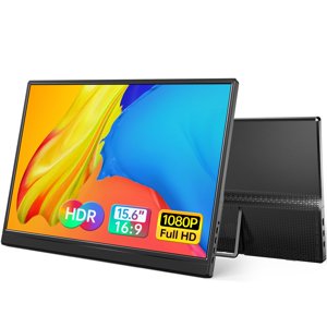 Yxk Moniteur portable 15.6 1 cm 1080P USB-C HDMI Moniteur de Voyage Ultra-Slim avec Kickstand, pour Ordinateur portable, PC, Téléphone Mac, PS, Xbox, Swich IPS Z ultra-mince