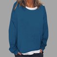 thumbnail image 2 of Timegard Hauts pour Femmes à Épaules Tombantes, Col Ras du Cou, Chandail Ample, Hauts d'Automne Décontractés à Manches Longues, Blouse Confortable, 2 of 5
