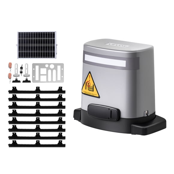 VEVOR 280W Solar Gate Opener 1799lbs Electric Gate Opener Chain Drive 2 Remotes
