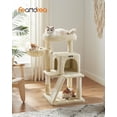 thumbnail image 2 of Cat Tree Small Cat Tower with Widened Perch for Large Cats Indoor Kittens cm MultiLevel Cat Condo Scratching Posts and Ramp Door Cat Cave Cat Basket Light UPCTW, 2 of 9