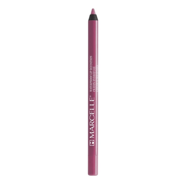 Marcelle Waterproof Lip Definition Crayon in deep pink with a matte finish, slim cylindrical shape, and pointed tip for precise lip lining. This long-lasting, waterproof lip liner resists water, humidity, and heat for defined lips that last.