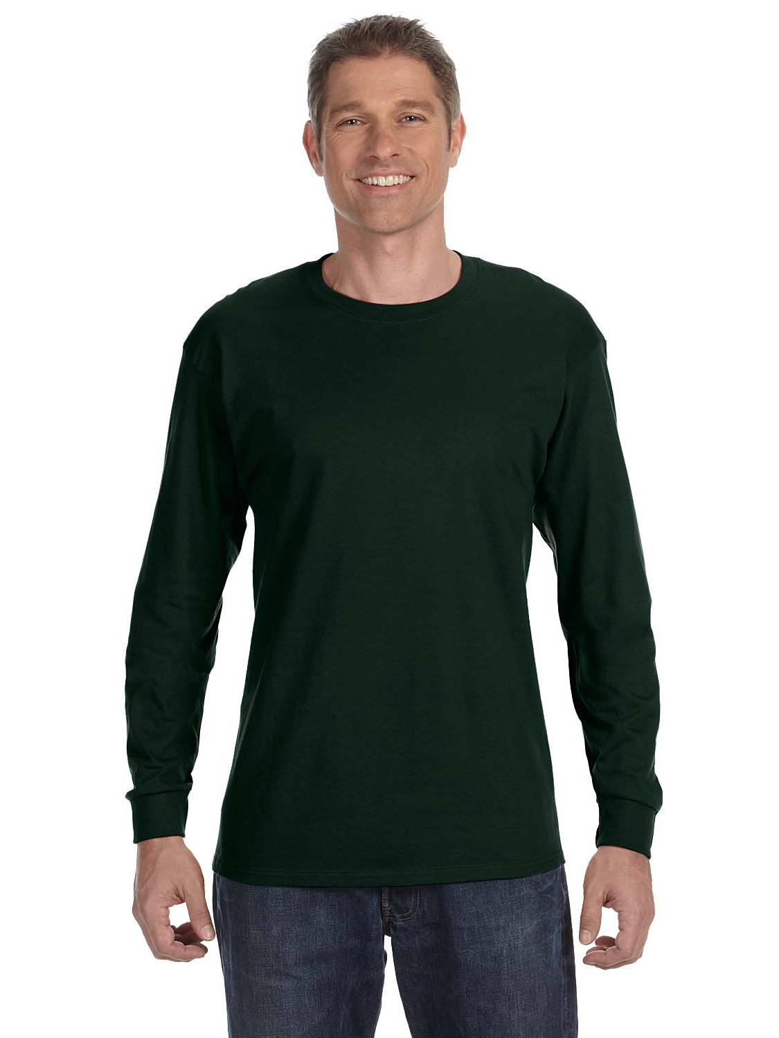 Gildan T-Shirt à Manches Longues en Coton Épais 5.3 oz. Vert Forêt 3TG