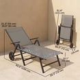 thumbnail image 3 of Outsunny Chaise Longue Pliante, Chaise de Bronzage Réglable à 5 Niveaux, Gris, 3 of 10