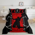 thumbnail image 1 of Ensemble de Douillette de Basketball pour Ados, Ensemble de Literie de Sports et de Jeux, Literie Rouge et Noire, Déco Maison pour Enfants, Douillette Format Grand Lit, 1 of 5
