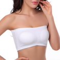 thumbnail image 2 of AMERTEER Double Layers Plus Size Strapless Bra Bandeau Tube Removable Padded Top Stretchy, 2 of 5