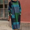thumbnail image 1 of Qertyioot Femmes Mode Rétro Imprimé Ample Mi-Long, 1 of 4