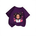 thumbnail image 3 of MEZZALL T-Shirt Graphique Mignon pour Fille, Col Rond, Manches Courtes, Tee d'Été Décontracté, T-Shirts Hauts, Violet, 11-12 Ans, 3 of 5