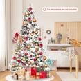 thumbnail image 3 of Gymax 7 FT Artificial Snow Flocked Christmas Tree Hinged Xmas Tree w/ Metal Stand, 3 of 10
