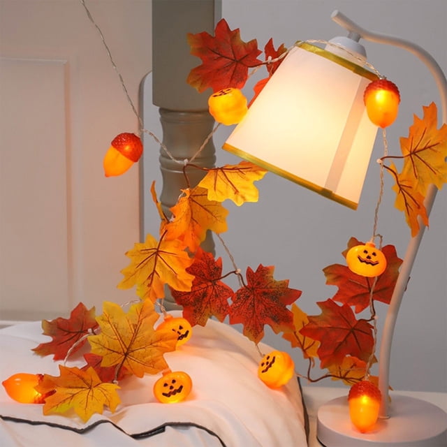 TaTaai Gift Fall Decor Maple Leaves Acorn Lights String, Fall String Lights Plug in with LED Maple Leaf Acorn Light for Home Porch Fireplace Autumn Harvest Party Thanksgiving Decor