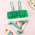 thumbnail image 2 of Girl Swimsuits 2 Piece Summer Tankini Swimsuit Hawaiian Ruffle Kids Bathing Suits 5-6 Years, 2 of 7