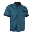 thumbnail image 1 of lionlar Chef Jacket Coat Service Bakery Uniform Short Sleeve - , M Blue, 1 of 7