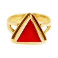 thumbnail image 1 of Divya Shakti Bague en Panchdhatu en Corail Rouge avec Pierre Précieuse Moonga Triangulaire de 4,25 à 4,50 Carats pour Hommes et Femmes, 1 of 5