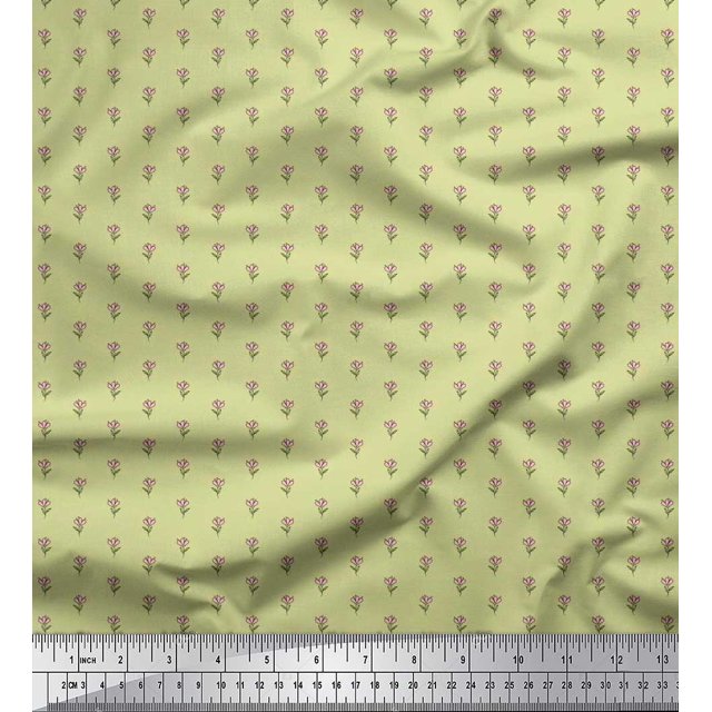 Soimoi Rayon Fabric Leaves & Floral Shirting Print Fabric by The Yard 56 Inch Wide