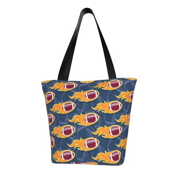 Matuu Sac Fourre-Tout à Bandoulière Décontracté pour Femmes avec Ballons de Rugby Brûleurs, Sac à Main pour Femmes pour le Travail, le Collège, les Voyages, les Affaires et le Magasinage