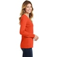 thumbnail image 2 of Port & Company ®  Ladies Long Sleeve Fan Favorite V-Neck Tee. Lpc450vls Xs Orange, 2 of 4