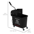 thumbnail image 3 of HOMCOM Seau à Vadrouille Compact avec Essoreuse sur Roues 5 Gallons, Noir, 3 of 10