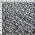 thumbnail image 3 of oneOone Georgette Viscose Tissu Feuilles & Imprimé Artistique Floral BTY 42 Pouces de Large, 3 of 4