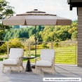 thumbnail image 4 of Costway 10 FT Solar Patio Umbrella with 32 LED Lights 3-Tier Vented Top & Ruffles Brown, 4 of 10