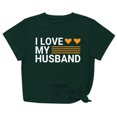 thumbnail image 1 of Penkiiy T-Shirt Femme J'aime Mon Mari Mignon Relation Mariée 2TG Vert, 1 of 5