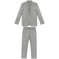 thumbnail image 2 of Jelory Mens 2 Piece Suit Formal Business Slim Fit Suits One Button Solid Blazer Jacket with Trousers Gray M, 2 of 7