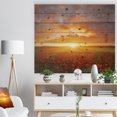 thumbnail image 3 of Design Art - Champ de Pavots sous Coucher de Soleil Lumineux, 3 of 5
