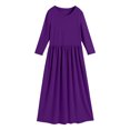 thumbnail image 1 of 2025 Robes à Manches Longues pour Tout-Petits Taille 1-12 Col Rond Robe Ample Unie Sans Manches Décontractée Tenue Quotidienne Longue Robe de Pâques Taille 6 Maxi Princesse, 1 of 5