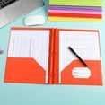 thumbnail image 2 of Orange Plastic Folder With Pockets Letter Size File Folder Document Organizer For Office School Supplies Heavy Duty Portfolio With Card Slot, 2 of 5