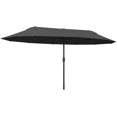 thumbnail image 1 of Outsunny Parasol de Patio Double Face de 15 Pi avec Double Auvent, Noir, 1 of 10