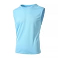 thumbnail image 2 of BADHUB Mens Workout Hooded Tank Tops Drawstring Muscle Stretch Sleeveless Solid Color Shirts Loose Gym Vest Clearance Light Blue S, 2 of 7