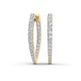 thumbnail image 4 of Boucle d'Oreille Créole en Diamant de Laboratoire / Boucles d'Oreilles Créoles Reagan de Forme Ronde Certifiées IGI de 2 Carats / Or Jaune 14K / Monture à Griffes Qualité FG-VS1-VS2 / Friendly Diamonds, 4 of 6