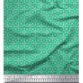 thumbnail image 1 of Soimoi Green Poly Georgette Fabric Arrow & Diamond Geometric Print Fabric by the Yard 52 Inch Wide, 1 of 5