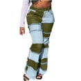 thumbnail image 1 of Bigersell Skinny Jeans Jean Shorts Discount Womans Jeans Boot Cut Denim Pants Button Closure Medium Wash Ripped Plus Size Jeans Female Straight Mid Waist Long Pants Style J-168 Green XXL, 1 of 6