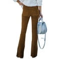 thumbnail image 3 of MAWCLOS Ladies Loose Fit Elastic Waisted Palazzo Pant Loungewear With Pockets Flare Pants Dark Brown 3XL, 3 of 3