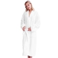 thumbnail image 1 of Full-Length Women Bathrobe, 100% Terry Cotton Sleepwear Soft Plush Long Robe Spa Kimono Robe, White, 1 of 8