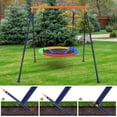 thumbnail image 4 of EDTara Outdoor Swing Set for Kids, 440lbs Capacity Saucer Swing With Adjustable Ropes and Metal a-Frame, Great for Backyard, Park, or Playground Use, 4 of 7
