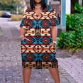 thumbnail image 1 of LSLJS Plus Size Dress For Women V Neck Summer Robes Décontractées avec Poches Knee Short Sleeve, 1 of 5