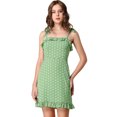 thumbnail image 1 of INSPIRE CHIC Robe Courte Évasée à Volants à Bretelles Spaghetti Imprimée pour Femme, 1 of 6