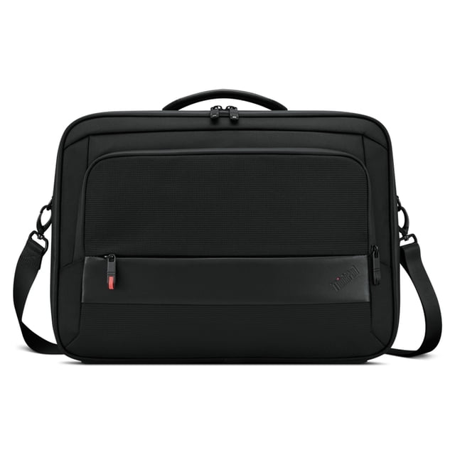 Lenovo ThinkPad Professional Sac pour Ordinateur Portable 16 Pouces Topload Gen 2 Noir, avec un Extérieur Fabriqué avec 89 % de Matériau PET Recyclé. le Sac Comprend une Poche avant Zippée, un Grand Compartiment Principal et un Compartiment Rembourré Séparé pour Ordinateurs Portables 16 Pouces. Il Est Conçu avec Plusieurs Poches Intérieures pour l'Organisation, un Fente pour Câble Intelligente pour le Chargement en Déplacement, et une Sangle de Bagage et une Bandoulière Rembourrée pour un transport Facile.